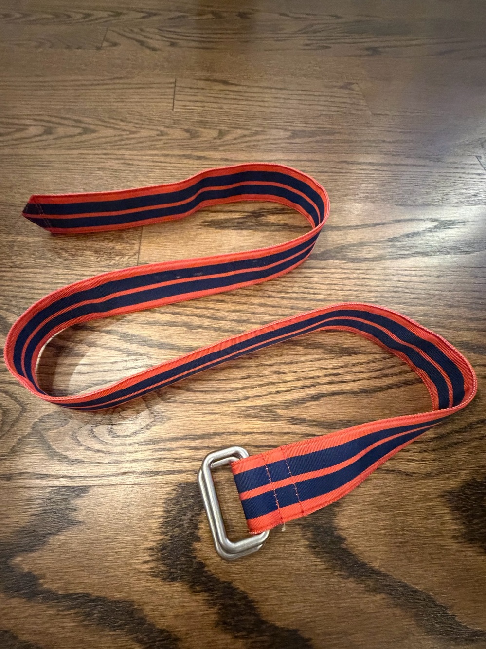 J.Crew | Navy & Red-Orange Striped Men's Belt